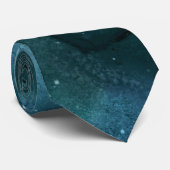 Blauwgroen ontwerp uit de galaxreeks 7 stropdas (Opgerold)