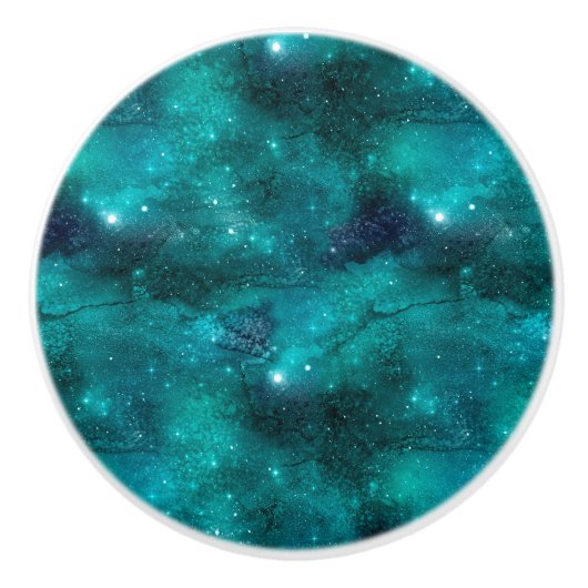 Blauwgroen ontwerp van de galaxreeks 8 keramische knop (Voorkant)