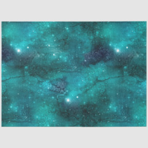 Blauwgroen ontwerp van de galaxreeks 8 tissuepapier