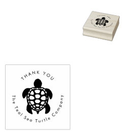 blauwgroen ontwerp van de schildpad voor zeeen rubberstempel