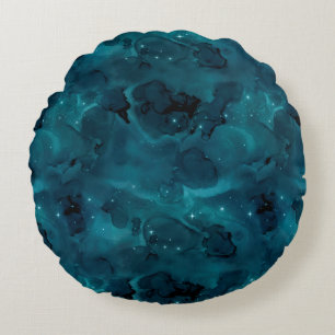 Blauwgroen ontwerp van de sterrenreeks 5 rond kussen
