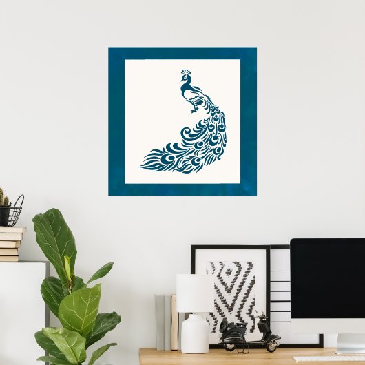 Blauwgroen ontwerp voor kunstdeco-ontwerp met stij poster (Thuiskantoor)