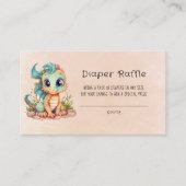 Blauwgroen Oranje draak luier Raffle Visitekaartje (Voorkant)