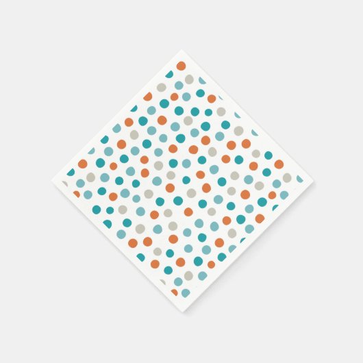 Blauwgroen Oranje Polka Dot Pattern servetten (Hoek)