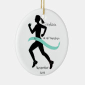 Blauwgroen Ornament halve marathon (Rechts)