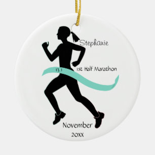 Blauwgroen Ornament halve marathon