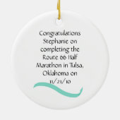 Blauwgroen Ornament halve marathon (Achterkant)