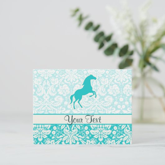 Blauwgroen paard briefkaart (Staand voorkant)