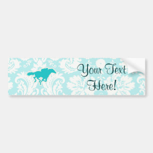 Blauwgroen paardenraces bumpersticker