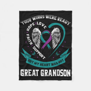 Blauwgroen Paars Wing Suicide Awareness Prevention Fleece Deken
