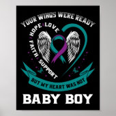 Blauwgroen Paarse bestrijding van zelfmoordbewust Poster (Voorkant)