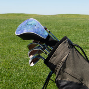 Blauwgroen Paarse Blauwe Nacht Sky Waterverf Galax Golfheadcover