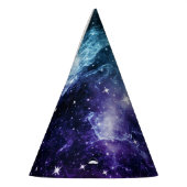 Blauwgroen Paarse galaxy Nebula Dream #1 Feesthoedjes (Links)