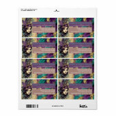 Blauwgroen paarse geel Mardi Gras thema custom Etiket (Full Sheet)