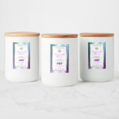 Blauwgroen Paarse Glitter White Product Labels met Voedselcontainer Etiket (Flessen)