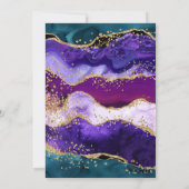 Blauwgroen & Paarse & Gouden Glitter Agaat Verjaar Kaart (Achterkant)