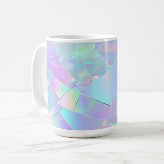 Blauwgroen & Paarse iriserend ontwerp Koffiemok (Voorkant links)