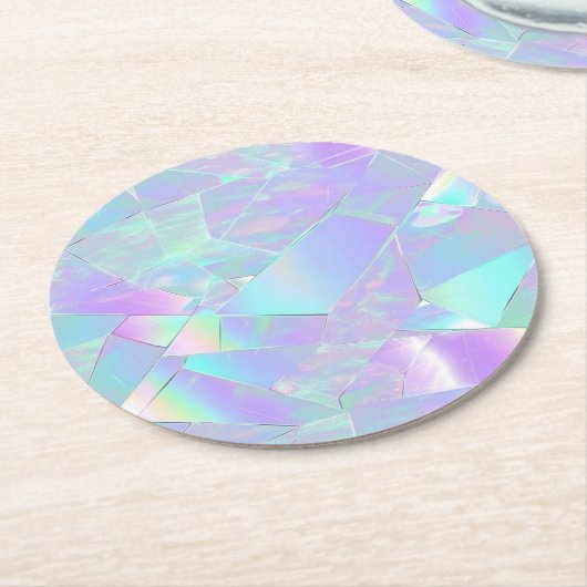 Blauwgroen & Paarse iriserend ontwerp Ronde Kartonnen Onderzetter (Gebogen)