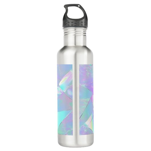 Blauwgroen & Paarse iriserend ontwerp Waterfles (Achterkant)