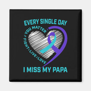 Blauwgroen Paarse lint U Probleem Papa Suicide Awa Magneet