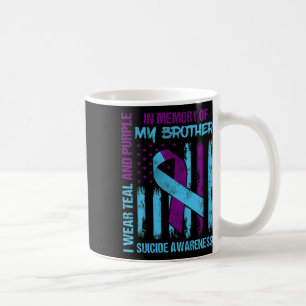 Blauwgroen Paarse ribbon Suicide Awareness Flag Br Koffiemok