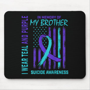 Blauwgroen Paarse ribbon Suicide Awareness Flag Br Muismat