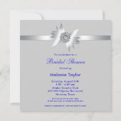 Blauwgroen Paarse Rozen Bridal Shower Invitation Kaart (Achterkant)