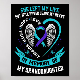 Blauwgroen Paarse Suicide Awareness Shirt kleindoc Poster