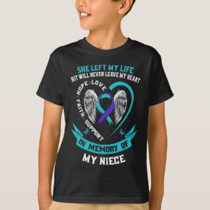 Blauwgroen Paarse Suicide Awareness Shirt Niece Pr