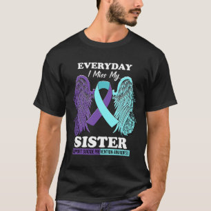 Blauwgroen Paarse Wing Miss Sister Preventie AW T-shirt