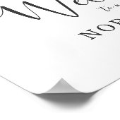 Blauwgroen Paarse Winterbruiloft Welkom Poster (Hoek)