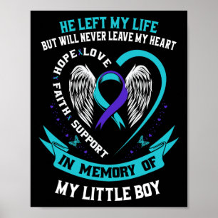 Blauwgroen Paarse zelfmoordbewustwording Kleine Jo Poster