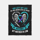 Blauwgroen Paarse zelfmoordbewustzijn Shirt moeder Fleece Deken (Voorkant)