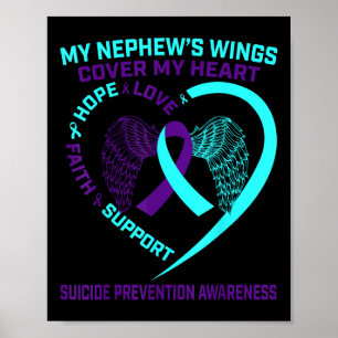 Blauwgroen Paarse zelfmoordpreventie Bewustmaking Poster