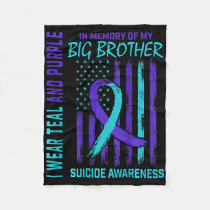 Blauwgroen Paarse zelfmoordvlag Big Brother CK Fleece Deken