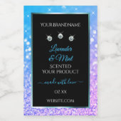 Blauwgroen Paarse zwarte Glitter-etiketten diamant Voedselcontainer Etiket (Enkel label)