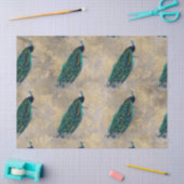 Blauwgroen packs op gouden ontkoppeling tissuepapier (Craft)