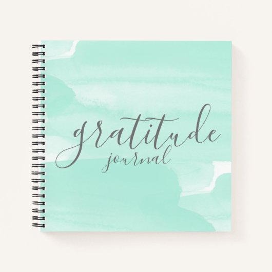 Blauwgroen Paint Smudge Gratitude Journal Notitieboek (Voorkant)