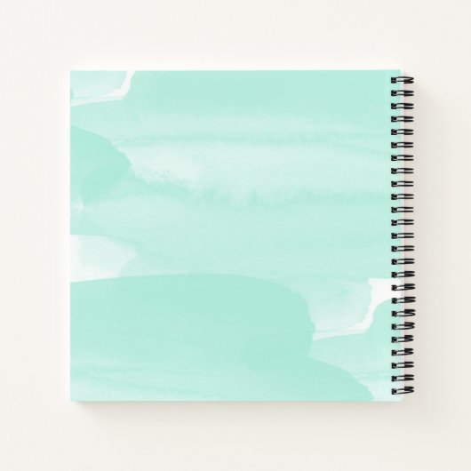 Blauwgroen Paint Smudge Gratitude Journal Notitieboek (Achterkant)