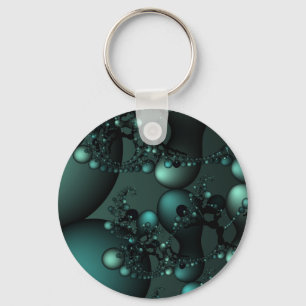 Blauwgroen parels sleutelhanger