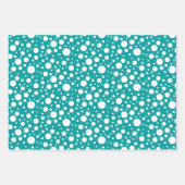 Blauwgroen Patterns Wrapping Paper Sheet Set (Voorkant 3)