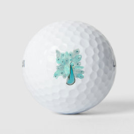 Blauwgroen pauw golfballen