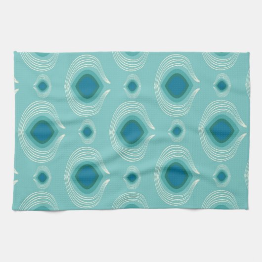 Blauwgroen pauw theedoek (Horizontaal)