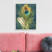  Blauwgroen pauwenveer Canvas Afdruk (Insitu (Woonkamer))