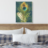  Blauwgroen pauwenveer Canvas Afdruk (Insitu (Slaapkamer))