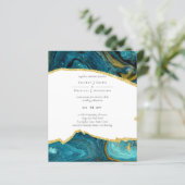 Blauwgroen Peacock Blue Gold Agaat bruiloft (Staand voorkant)