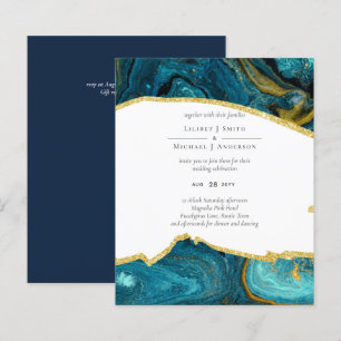 Blauwgroen Peacock Blue Gold Agaat bruiloft