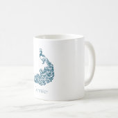 Blauwgroen Peacock Bold & Stijlvolle Art Deco gepe Koffiemok (Voorkant rechts)