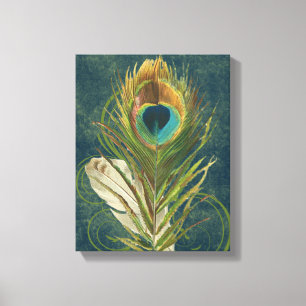 Blauwgroen Peacock-doezelaar Canvas Afdruk