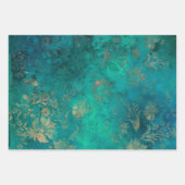 Blauwgroen Peacock Inpakpapier Vel (Voorkant 3)